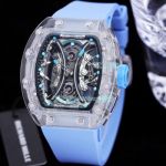 Swiss Quality Replica Richard Mille Transparent RM53-01 Blue Band Skeleton Watch